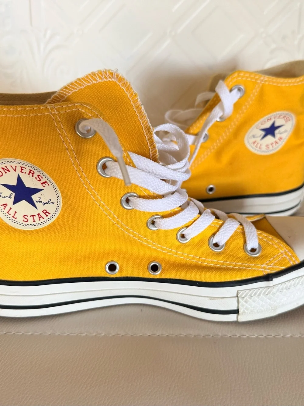 Converse Yellow High Top Canvas Sneakers